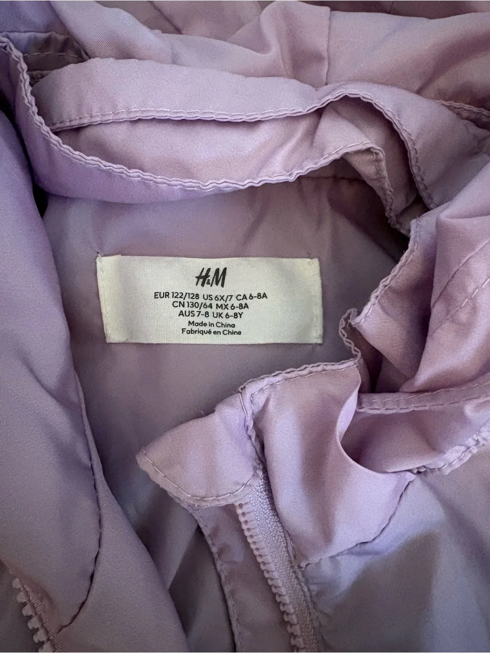 H&M Lavender Hooded Rain Jacket